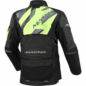 Geaca dama textil impermeabila touring/adventure MACNA FLEXODUS Night Eye™ XS Negru Night Eye/Galben fluo, 4, nordicamoto.ro