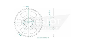 Pinion standard spate 520 negru, 2, nordicamoto.ro