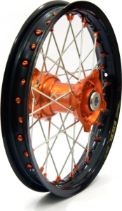 Jantă Elite Mx-en, spițe argintii, negru, portocaliu, argintiu