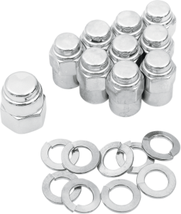Chrome Cap Nut Kit Silver, 1, nordicamoto.ro