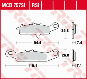 Placute frana fata TRW Sinterizate OFFROAD KAWASAKI KFX 450/700 '04-'14/ KVF 700 '04-'06