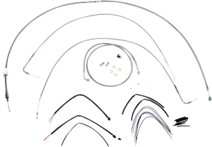 Complete Stainless Braided Handlebar Cable/brake Line Kit Silver