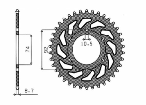 Steel Rear Sprocket Natural