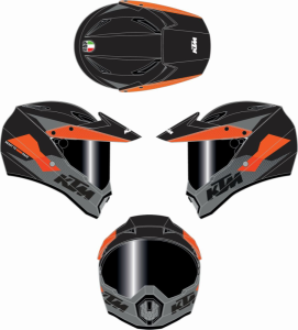 Casca KTM AX9 Gray/Orange/Black