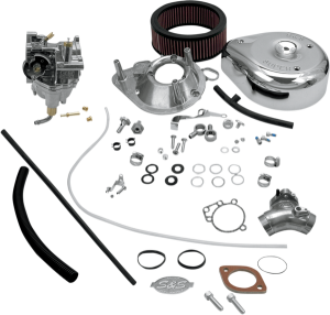 Super E Carburetor Kit W/ Manifold Silver 