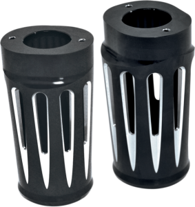 Aluminum Fork Boot Covers Black, Silver, 2, nordicamoto.ro