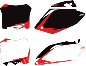 Pre-cut Graphic Number Plate Kit Red, 5, nordicamoto.ro
