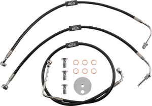 Black Braided Brake Line Kit Black 38 cm - 43 cm (15' - 17'), 1, nordicamoto.ro