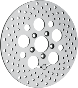 Polished Stainless Steel Drilled Brake Rotor Silver, Polished