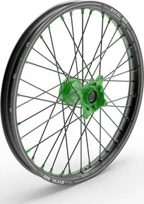 Elite Mx-en Wheel, Black Spokes Black, Green