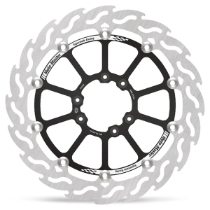 Flame Series Floating Rotor Black, Silver, Stainless Steel
