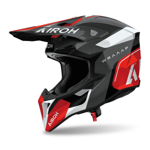 Cască Motocross Airoh Wraaap Conquer Red Gloss, nordicamoto.ro