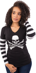 Tee Ls Wm Stripe Bk/wt Sm Black S, 1, nordicamoto.ro