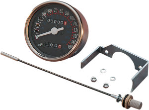 3-1/8(r) Dash Mount 150 Mph Speedometer Black