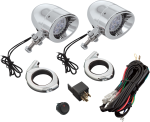 2-3/8(r) Led Driving Light Kit Chrome, 1, nordicamoto.ro