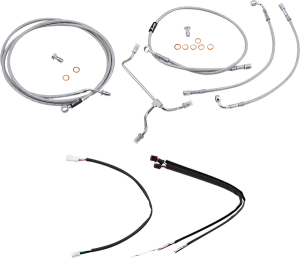 Complete Stainless Braided Handlebar Cable/brake Line Kit Silver, 1, nordicamoto.ro