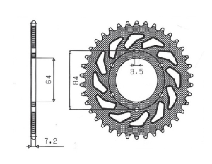 Steel Rear Sprocket Natural, 1, nordicamoto.ro