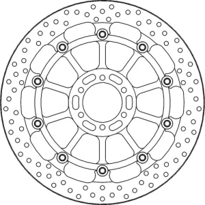 Disc de frână T-floater din seria Halo, negru, oțel inoxidabil, 1, nordicamoto.ro