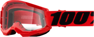 Ochelari Copii 100% Strata 2 Red Clear ONE SIZE, 1, nordicamoto.ro