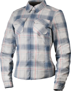 Womens Fallblock Flannel Jacket Gray, White , nordicamoto.ro