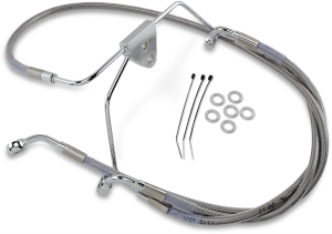 Extended Length Stainless Steel Brake Line Kit Silver, Clear-coated Oversize [+203 mm (8'')], 1, nordicamoto.ro