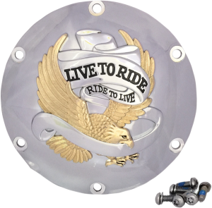 Live To Ride Derby Cover Gold