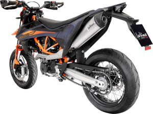 Tobă de eșapament LeoVince LV One Evo Slip-On pentru KTM 690 (2021+) – Oțel inoxidabil, Titanium Look, nordicamoto.ro