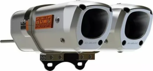 Tub de eșapament Apx din aluminiu, de tip „slip-on”, anodizat transparent 