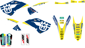 Trophy Graphic Kit Yellow, White, Blue, 1, nordicamoto.ro
