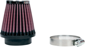 Universal Round Tapered Type Clamp-on Air Filter Black, Red