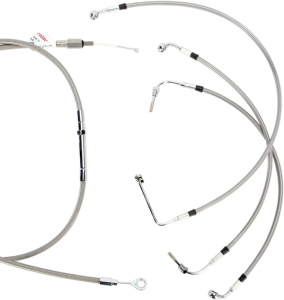 Complete Stainless Braided Handlebar Cable/brake Line Kit Silver, 1, nordicamoto.ro