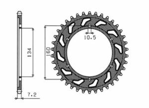 Steel Rear Sprocket Natural, 1, nordicamoto.ro
