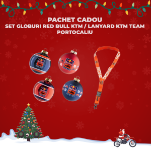 Pachet Cadou Set Globuri RED BULL KTM / Lanyard KTM Team Portocaliu