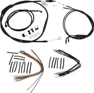 Complete Black Vinyl Handlebar Cable/line Kit For Ape Hanger Handlebars Black, 1, nordicamoto.ro