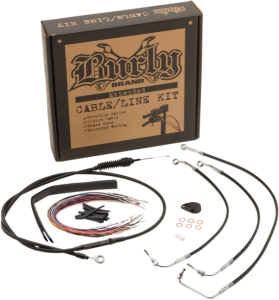 Complete Black Vinyl Handlebar Cable/line Kit For Ape Hanger Handlebars Black, 1, nordicamoto.ro