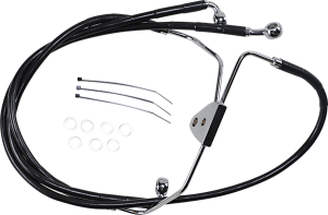 Extended Length Black Vinyl Brake Line Kit Black Oversize [+203 mm (8'')], 1, nordicamoto.ro