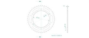 Pinion standard spate 520 negru, 2, nordicamoto.ro