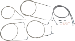 Stainless Handlebar Cable/line Kit Silver