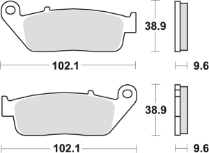 Placute frana spate TRW Organice HONDA VFR 750 '88-'97/CBR 1000F '89-'92/GL 1500 F6C '97-'03/TRIUMPH TIGER 900 '99-'01