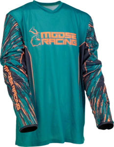 MOOSE RACING Youth Agroid Vented Jersey Blue, Orange 