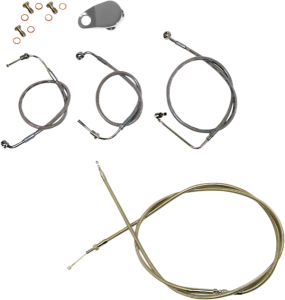 Standard Stainless Braided Handlebar Cable/brake Line Kit Silver, 2, nordicamoto.ro