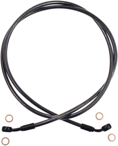 E-z Align Dot Braided Single Disc Front Brake Line Black, Black Pearl, 2, nordicamoto.ro