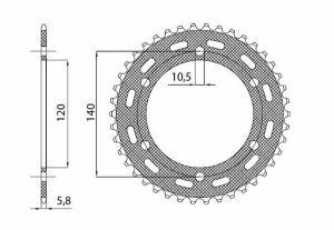 1-3529 Rear Replacement Sprocket 42 Teeth 520 Pitch Natural Steel Natural, 2, nordicamoto.ro