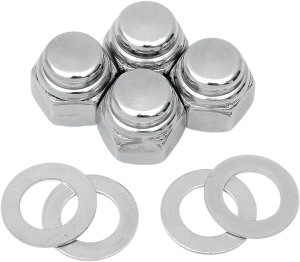 Chrome Cap Nut Kit Silver, 1, nordicamoto.ro