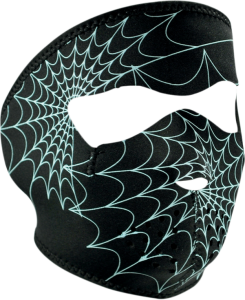 Face Mask Spiderweb Glow Black, Green