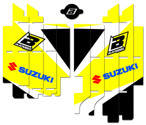 Rad Louver Decals Black, White, Yellow