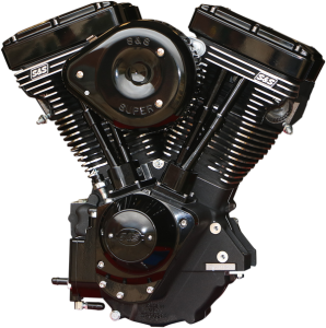 V111 Black Edition Complete Assembled Engine Black