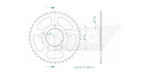 Pinion standard spate 520 negru, 2, nordicamoto.ro