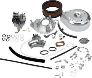 Super E Carburetor Kit W/ Manifold Silver 