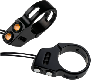 Rat Eye Led Fork Mount Turn Signals Black